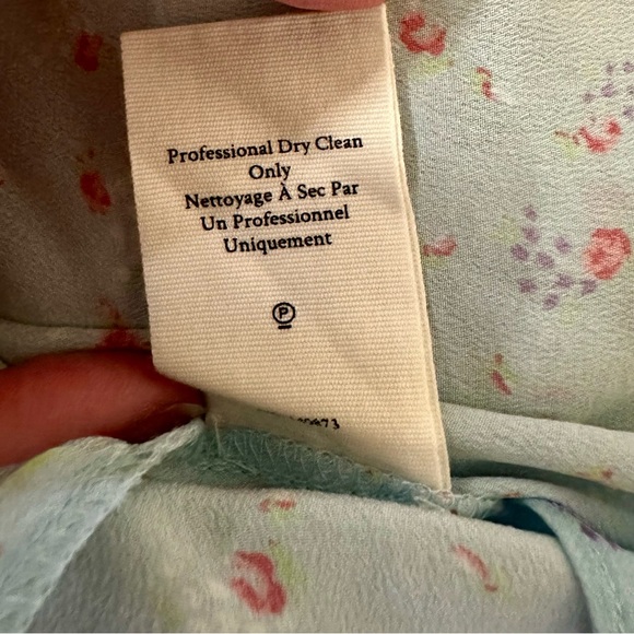 LoveShackFancy Jolene Silk Skirt in Blue - Picture 12 of 13